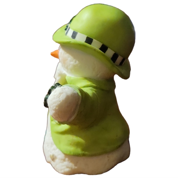 Vtg 98 Sarah's Attic SNOWONDERS Figurine March LUCKY 6402 St. Patrick’s Snowman - Picture 4 of 6